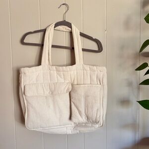 Zara Cream Tote Bag - Diaper Bag
